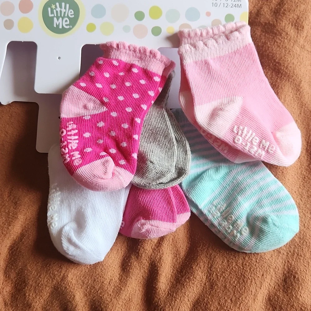 Modern Baby Bandana Bibs and Little me Socks